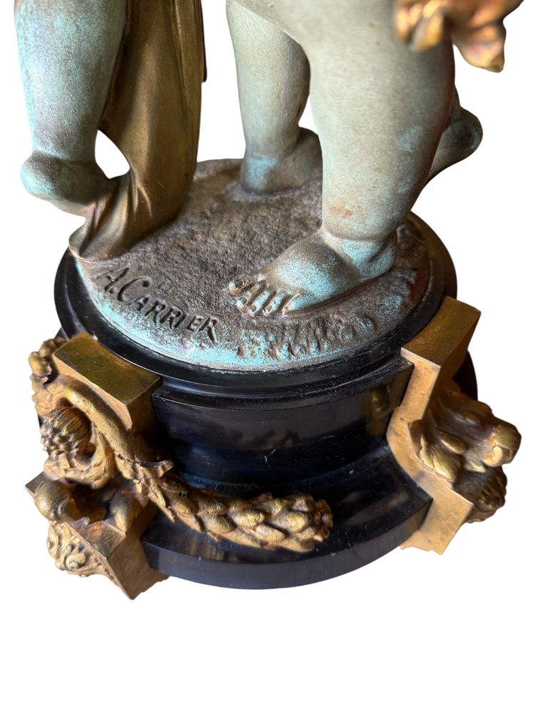 Floor lamp / Lamp with cherubs, Napoleon III period, By Albert-Ernest Carrier-Belleuse, H: 1.80m