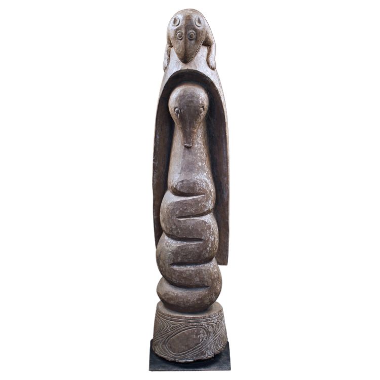 Hauspfosten, Totem, Ozeanische Kunst, Stammeskunst, Ozeanien, Papua-Neuguinea, 142 cm