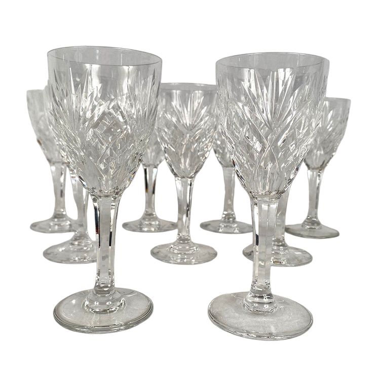 Saint-Louis, Chantilly model. Set of nine wine glasses. H 15 cm
