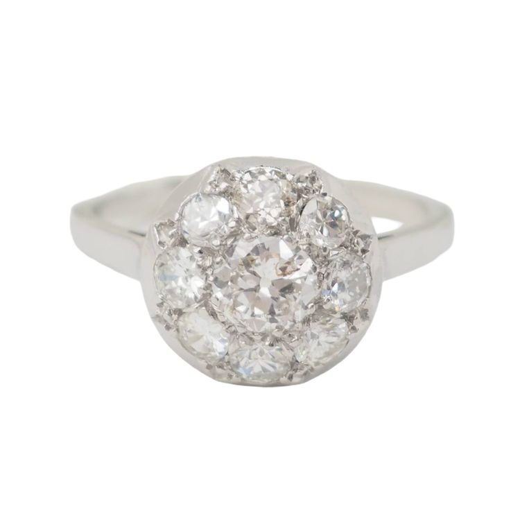 Antiker Ring aus Platin und Diamanten