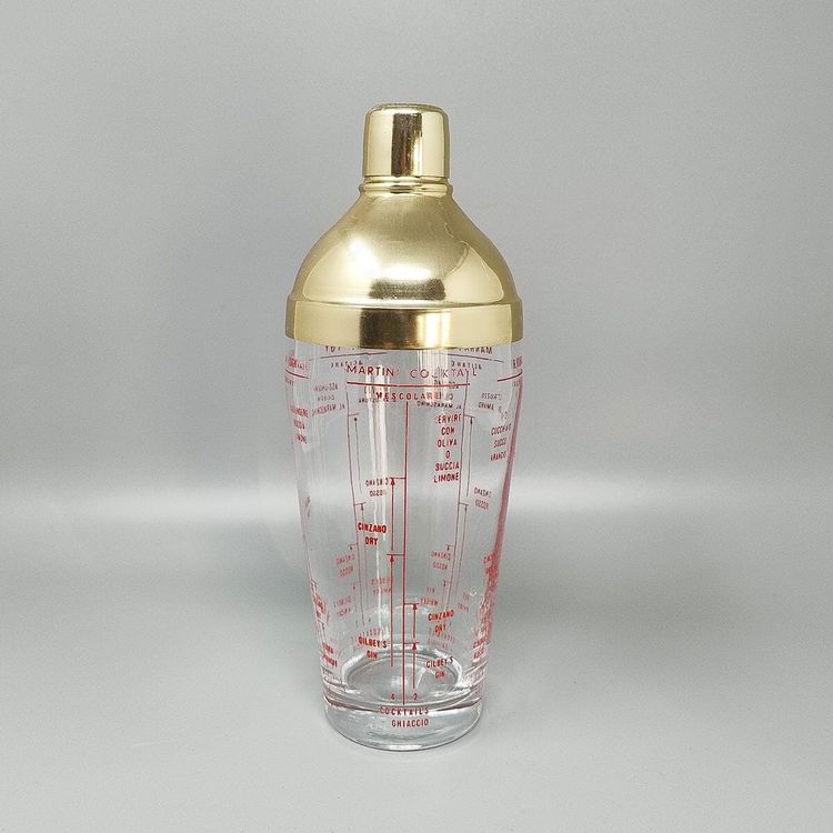 Superbe shaker à cocktail en verre des années 1960. Fabriqué en Italie.