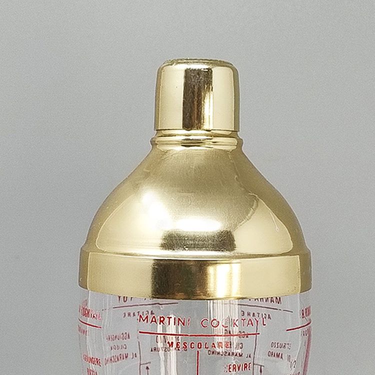 Superbe shaker à cocktail en verre des années 1960. Fabriqué en Italie.