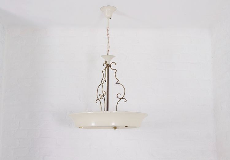 Art Deco Ceiling Chandelier in the Jean Perzel Style.