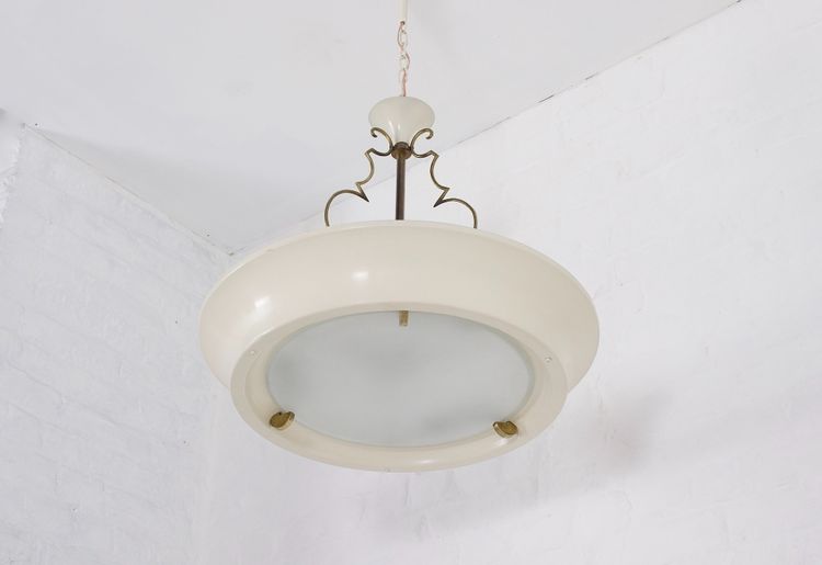 Art Deco Ceiling Chandelier in the Jean Perzel Style.
