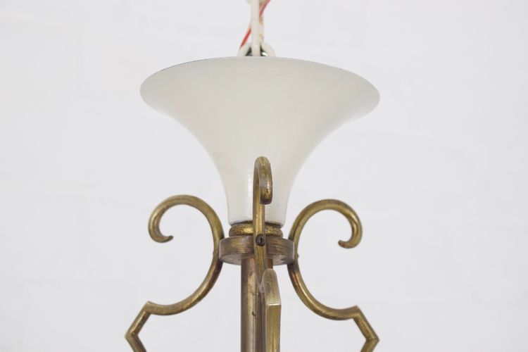 Art Deco Ceiling Chandelier in the Jean Perzel Style.