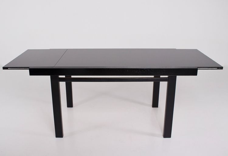 Table Brutaliste Noire à Allonge