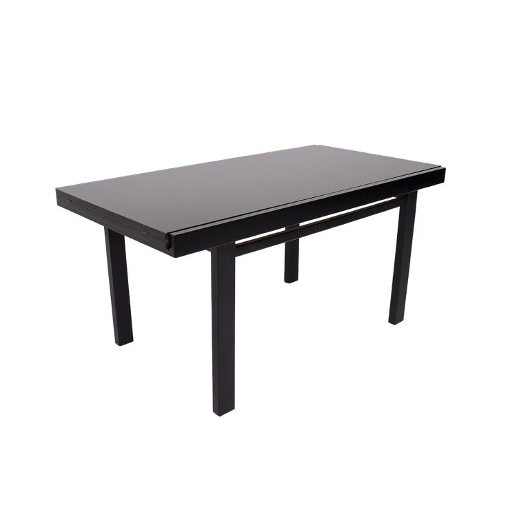 Table Brutaliste Noire à Allonge
