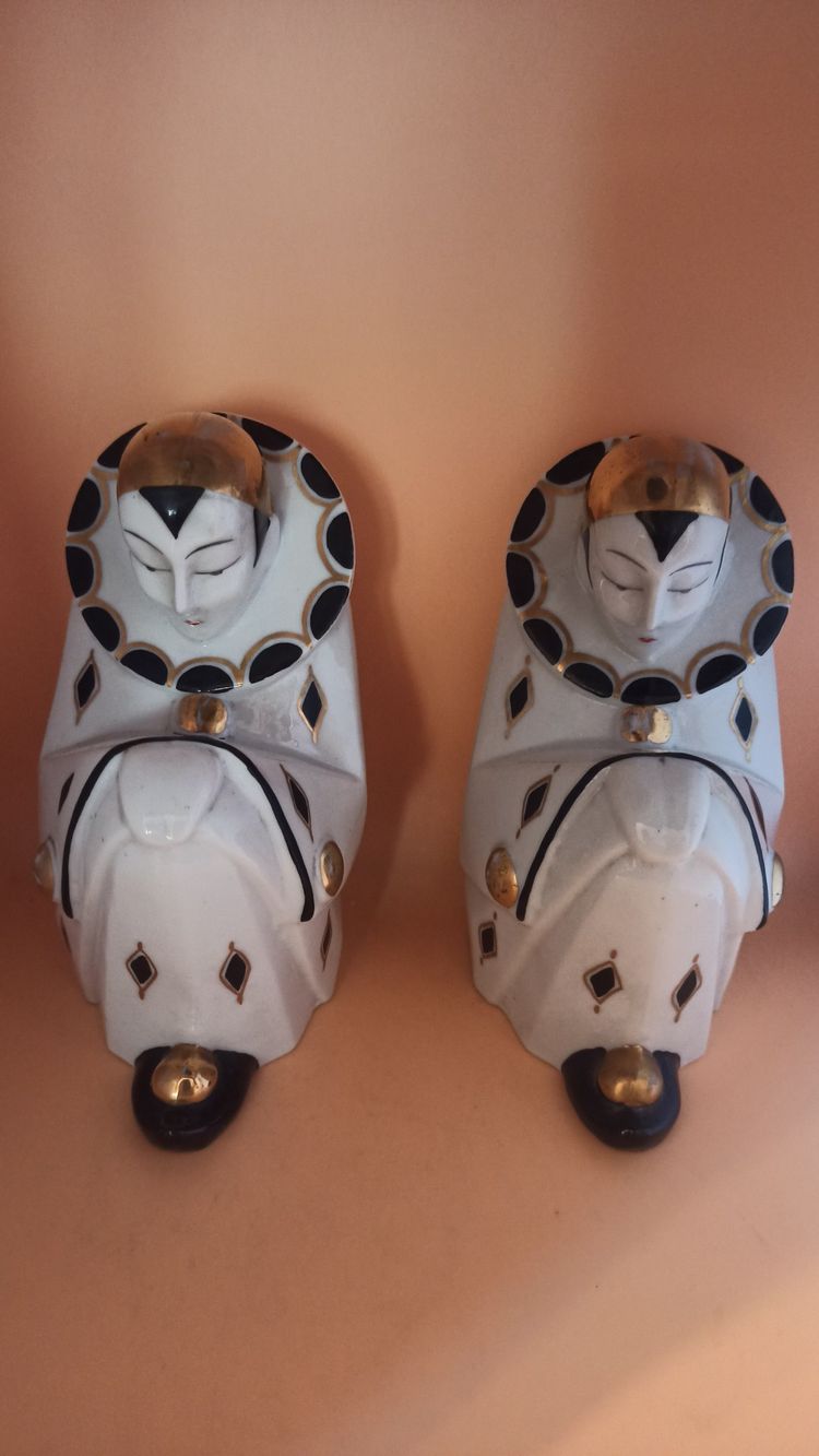 Pair of Pierrot bookends
