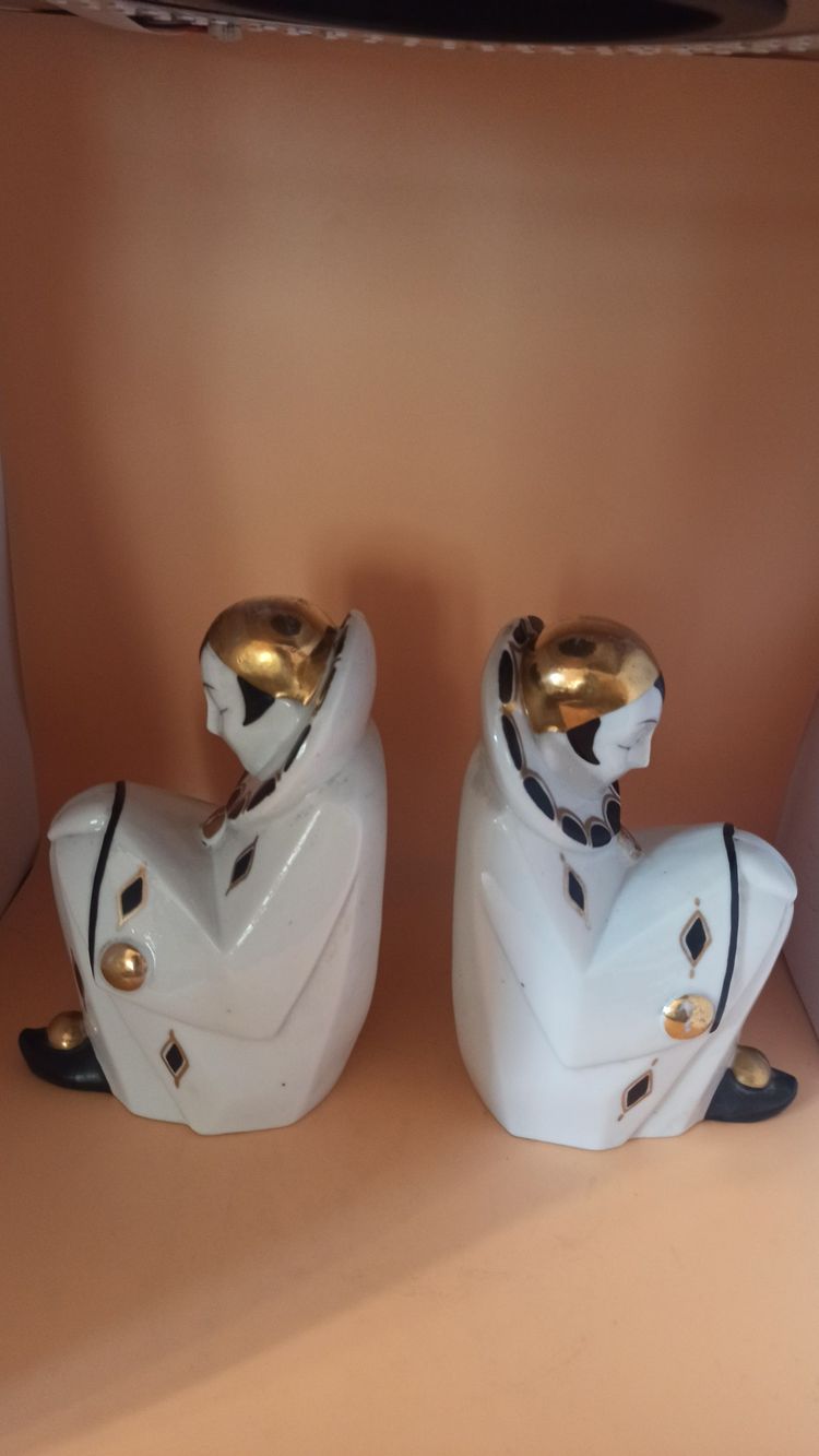 Pair of Pierrot bookends