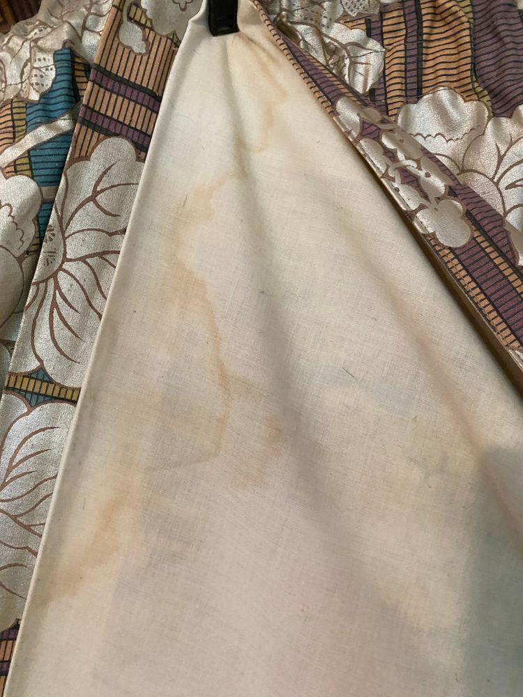 Pair of Art Deco curtains with valance Silver flowers 