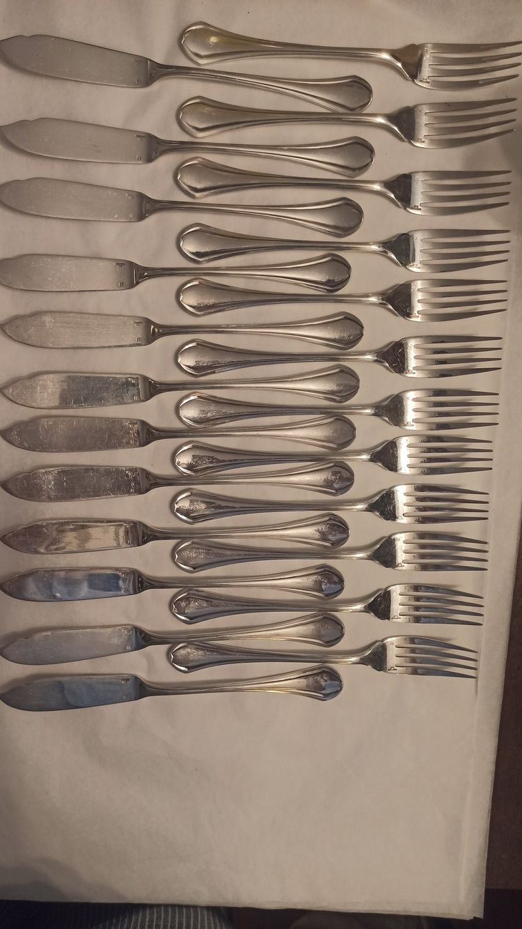 12 Christofle fish cutlery sets