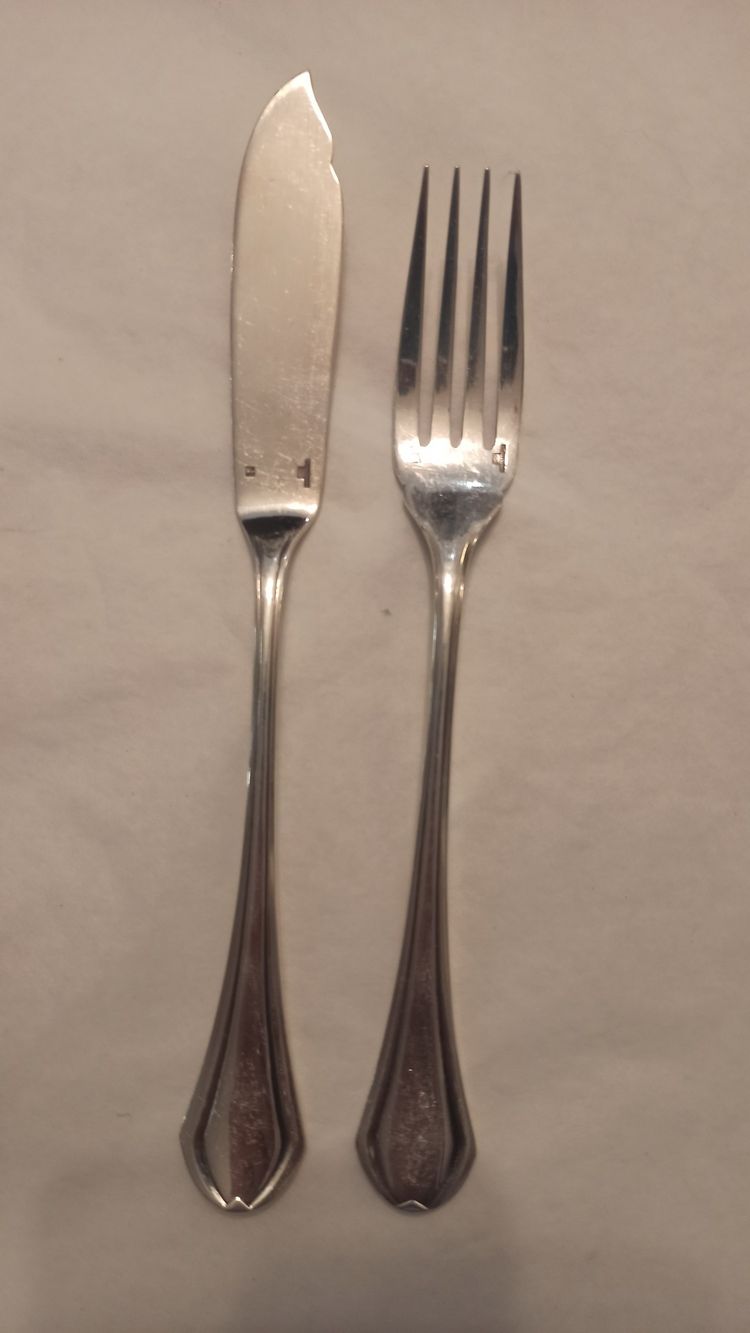 12 Christofle fish cutlery sets