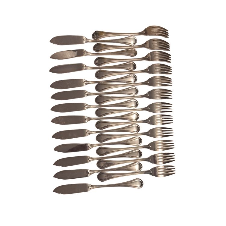 12 Christofle fish cutlery sets