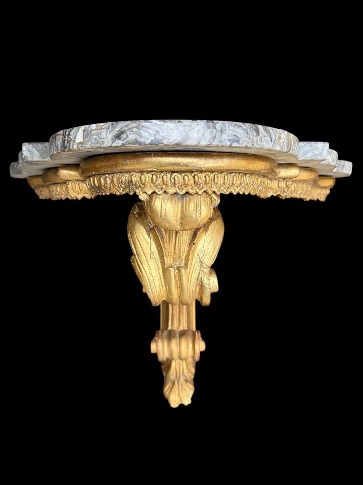 Coppia di consolle da parete in legno dorato del XIX secolo, periodo Napoleone III