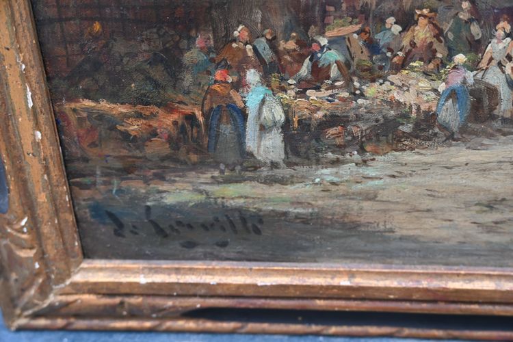Ansicht von Caen, Öl auf Leinwand, spätes 19. Jahrhundert