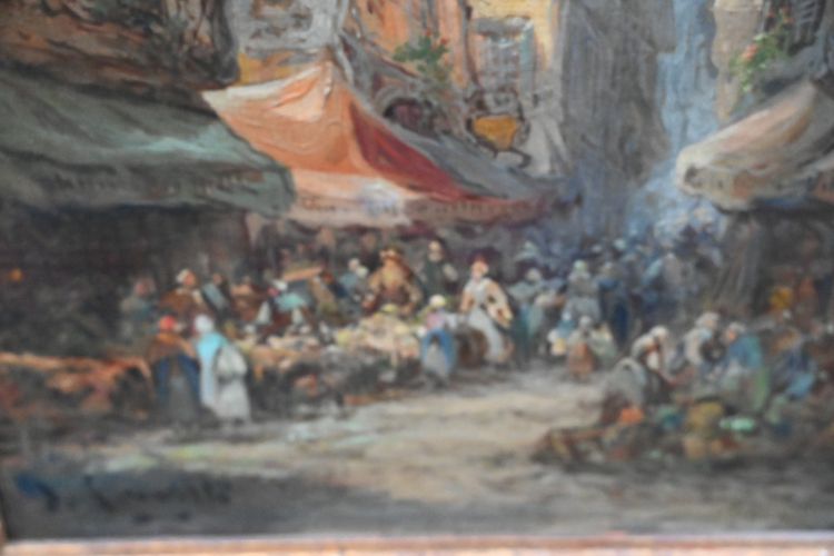 Ansicht von Caen, Öl auf Leinwand, spätes 19. Jahrhundert