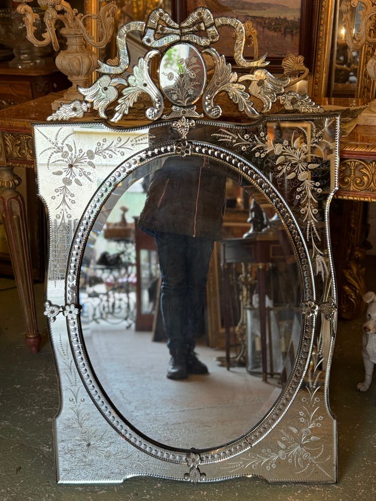 Venetian mirror / Venetian glass with parecloses, early 20th century