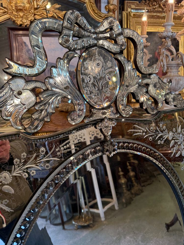 Venetian mirror / Venetian glass with parecloses, early 20th century