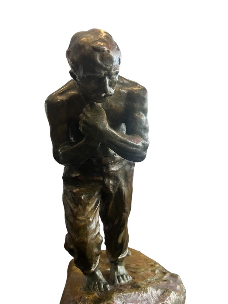 Importante scultura - bronzo - i trasportatori - V. Demanet - Belgio - XX secolo