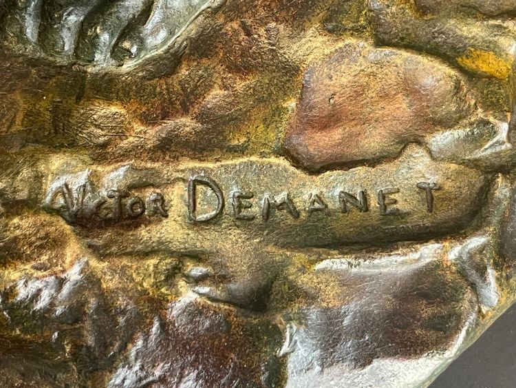 Importante scultura - bronzo - i trasportatori - V. Demanet - Belgio - XX secolo