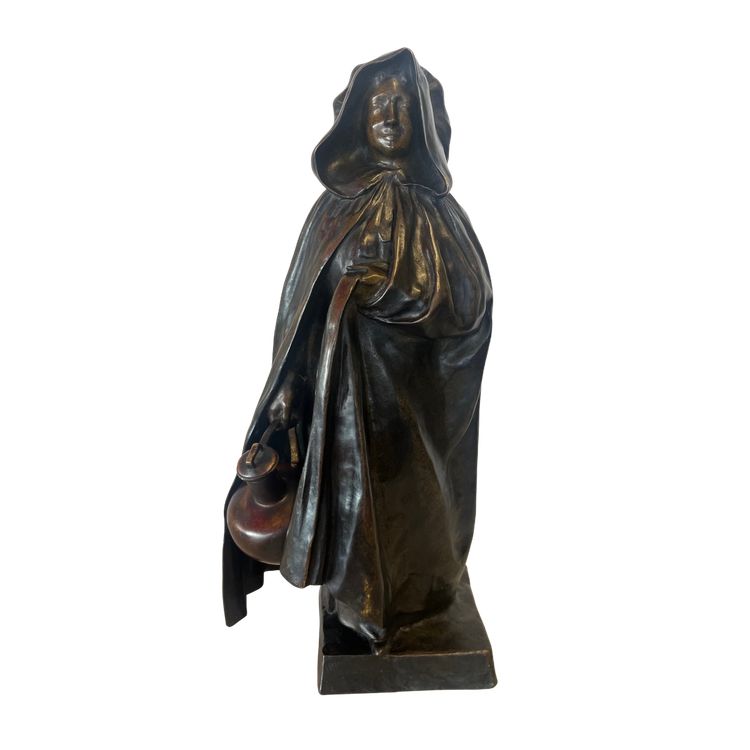 Scultura in bronzo - Il lattaio - L. Laporte Blairsy - Houdebine - Francia - XIX secolo