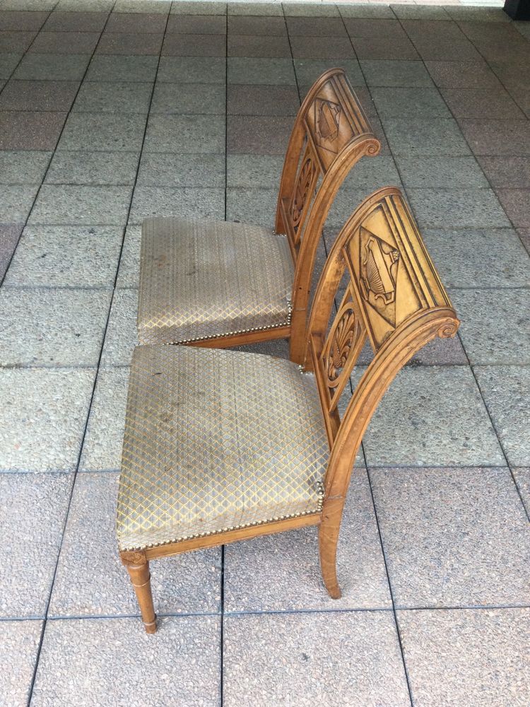 5 chairs (3+2) in the Directoire style