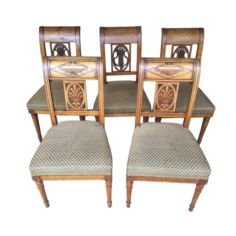 5 chairs (3+2) in the Directoire style
