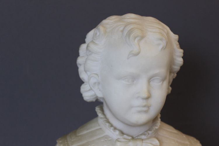 Bust of a Young Boy from the 18th century in Alabaster