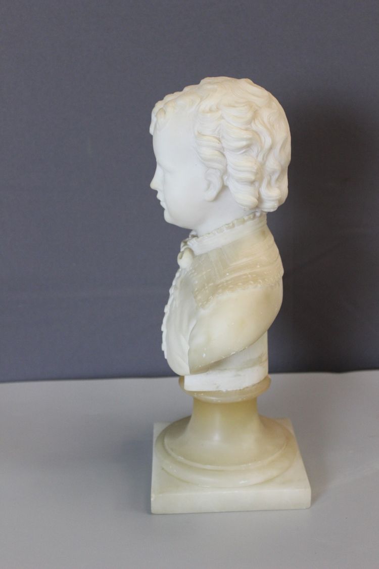 Bust of a Young Boy from the 18th century in Alabaster