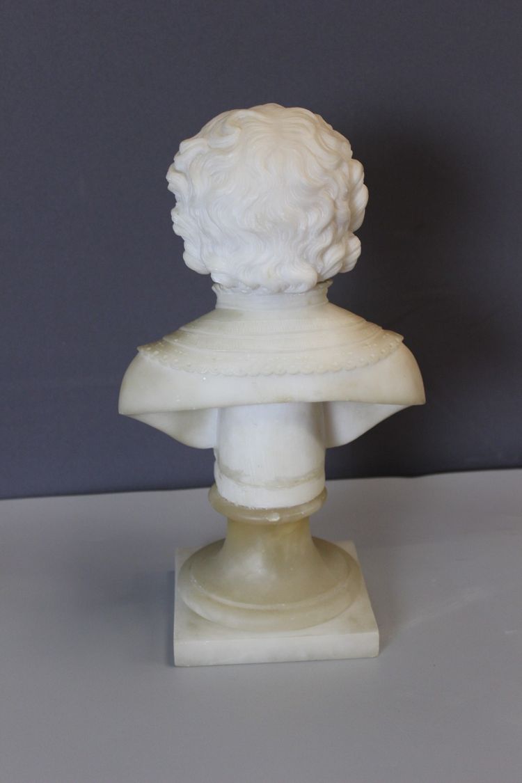 Bust of a Young Boy from the 18th century in Alabaster