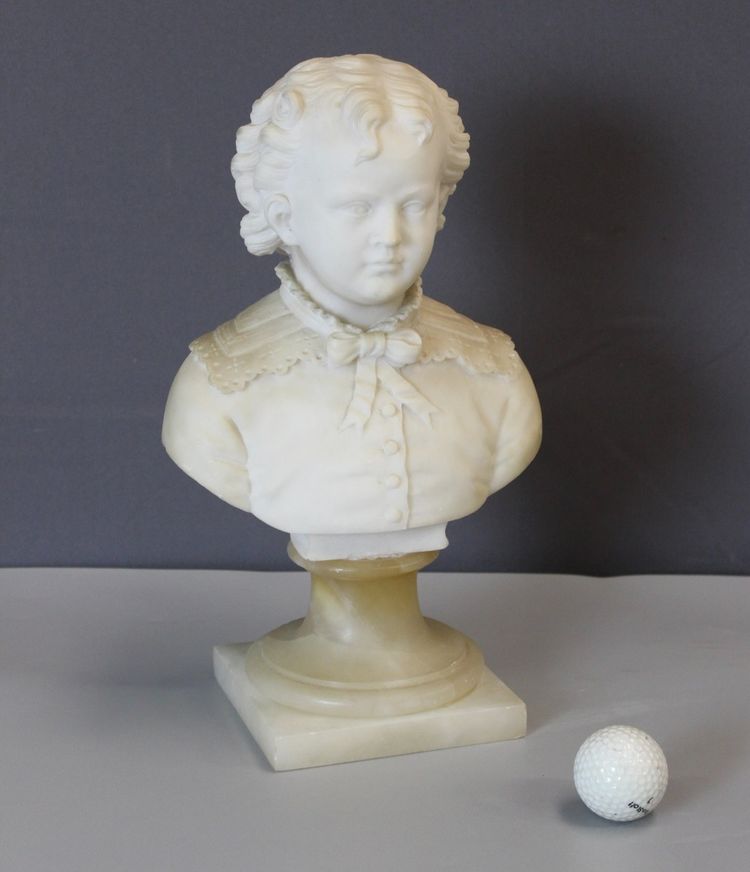 Bust of a Young Boy from the 18th century in Alabaster