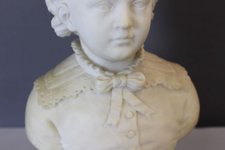 Bust of a Young Boy from the 18th century in Alabaster