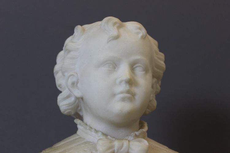 Bust of a Young Boy from the 18th century in Alabaster
