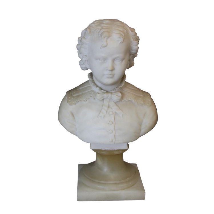 Bust of a Young Boy from the 18th century in Alabaster
