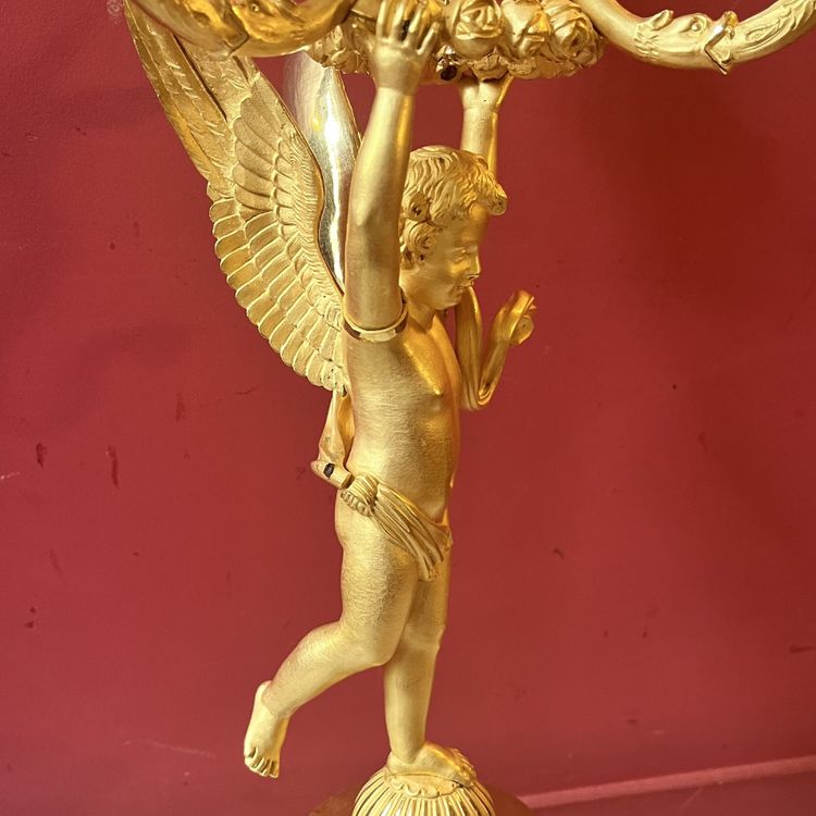 Pair of candelabra with Cupids, Charles X period