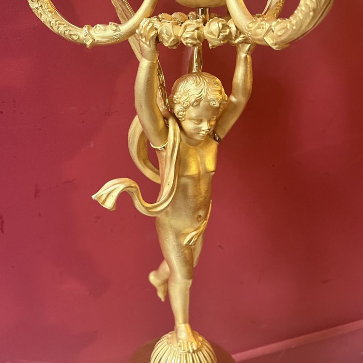 Pair of candelabra with Cupids, Charles X period