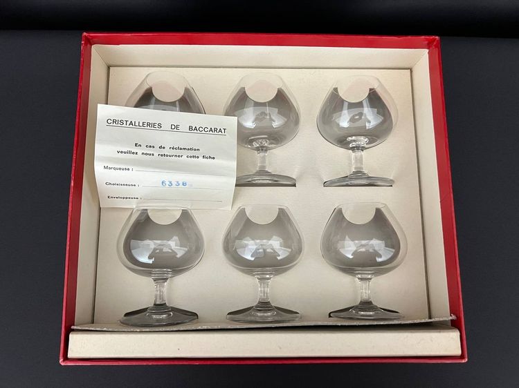 Set of 6 crystal cognac glasses – Baccarat, with original box