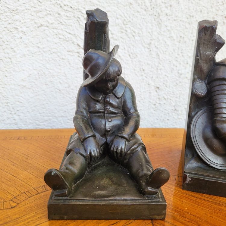 Janle / Max Le Verrier, Paire De Serre-livres Don Quichotte, Art Déco, XXème Siècle