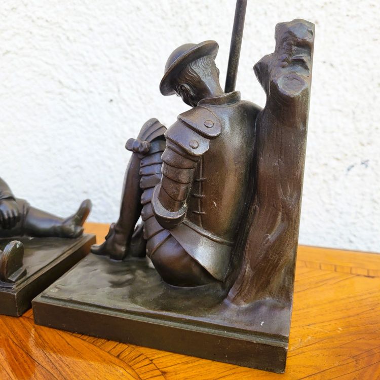Janle / Max Le Verrier, Paire De Serre-livres Don Quichotte, Art Déco, XXème Siècle
