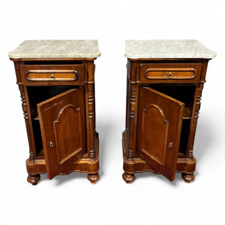 Antique pair of Louis Philippe bedside tables