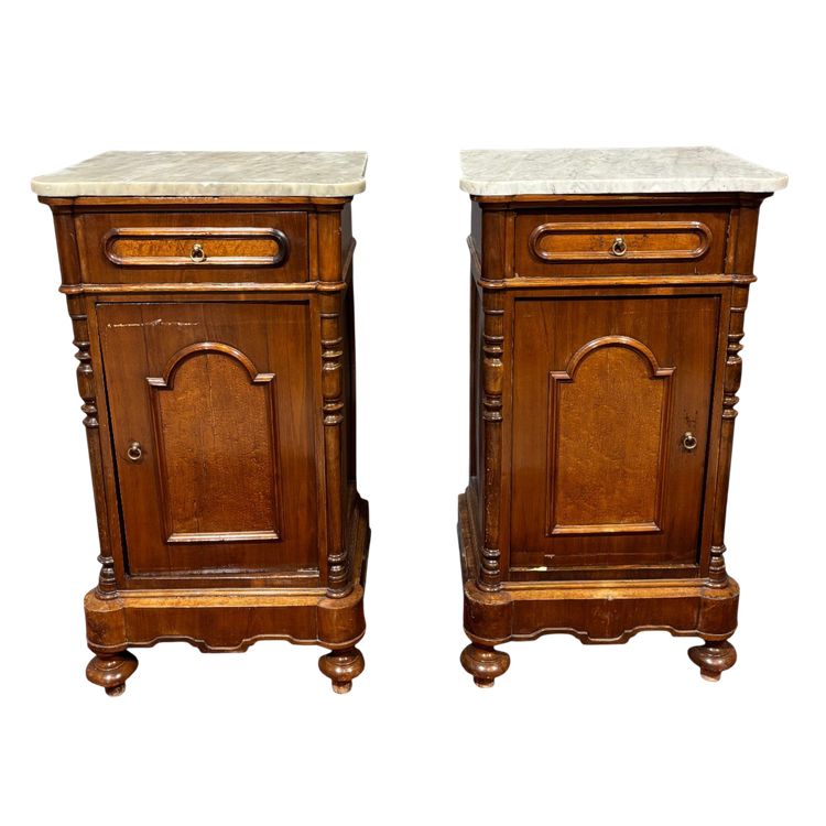 Antique pair of Louis Philippe bedside tables