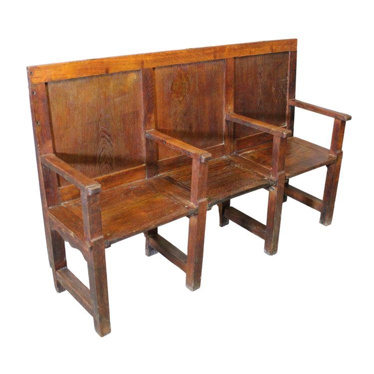 Banc d'église 3 places en chêne