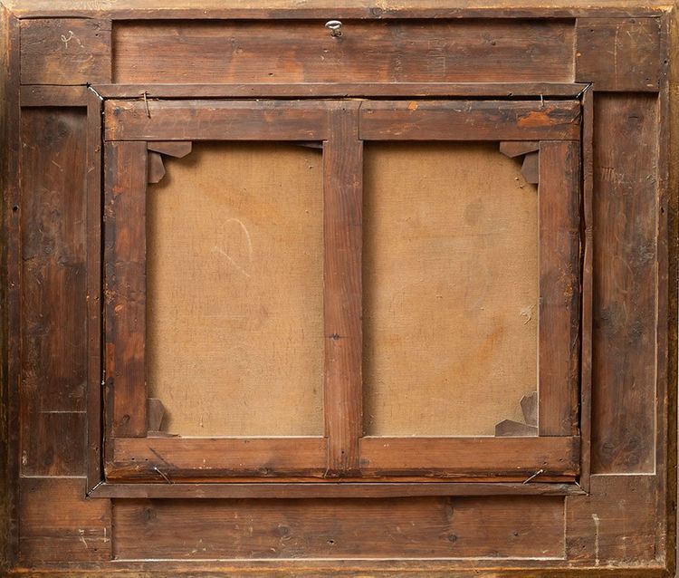 Peinture ancienne à l'huile sur toile, France, XIXe siècle.