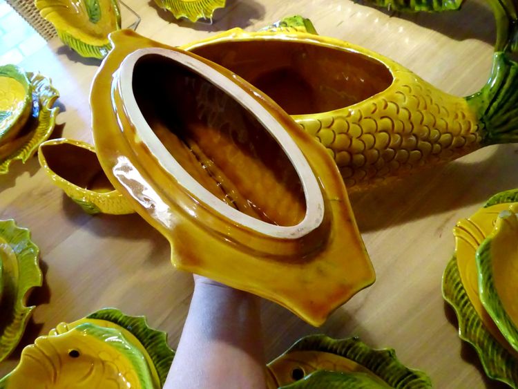 1960 Vallauris Bouillabaisse Set timbrato 15 pezzi Vintage