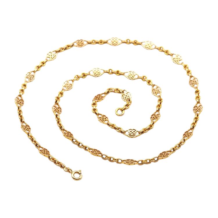 Chaine collier filigrane en or 18k, or repercé, collier ancien, chaine Napoléon III 