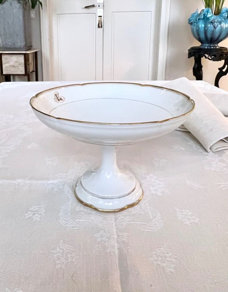 Serving cup - Limoges porcelain - Jean Pouyat - Vieux Paris - Monograms