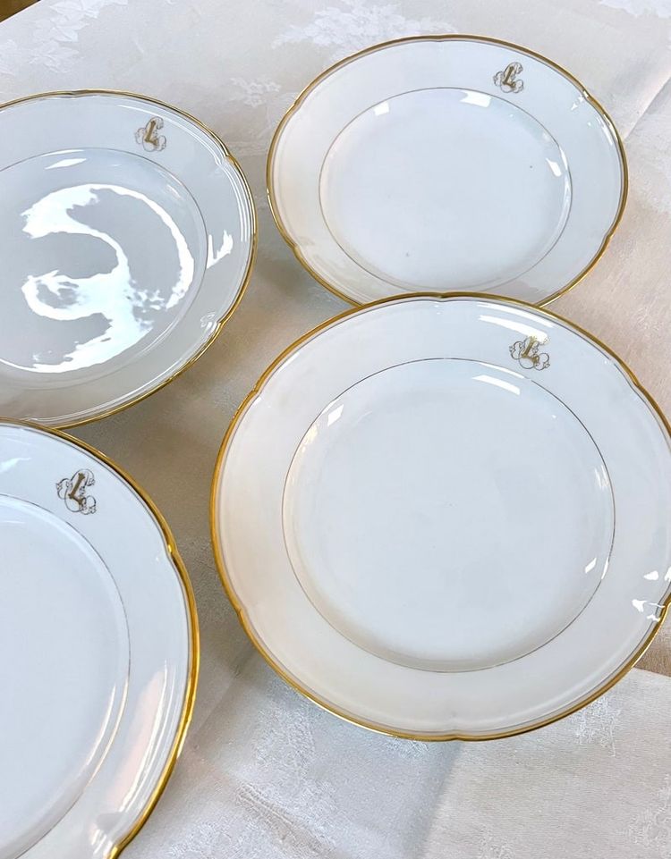 Piccolo piatto da portata - Porcelaine Jean Pouyat - Vieux Paris - Monogrammi
