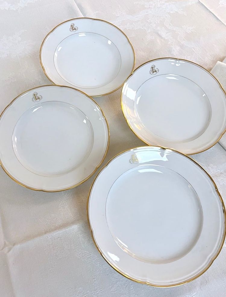 Piccolo piatto da portata - Porcelaine Jean Pouyat - Vieux Paris - Monogrammi