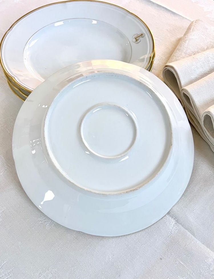 Piccolo piatto da portata - Porcelaine Jean Pouyat - Vieux Paris - Monogrammi