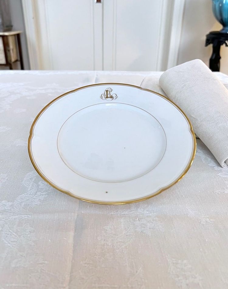 Coppa da dessert - Porcellana di Limoges - Jean Pouyat - Vieux Paris - Monogrammi